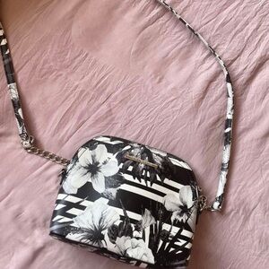 Steve Madden Black and White Floral Crossbody Bag